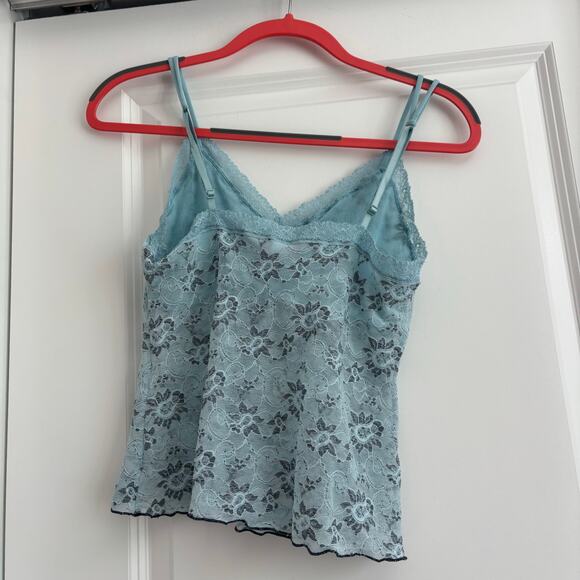 Victoria’s Secret 90s Y2K Lace Coquette Tank Top Cami Sz M Fairy Fairycore Blue - Picture 2 of 9